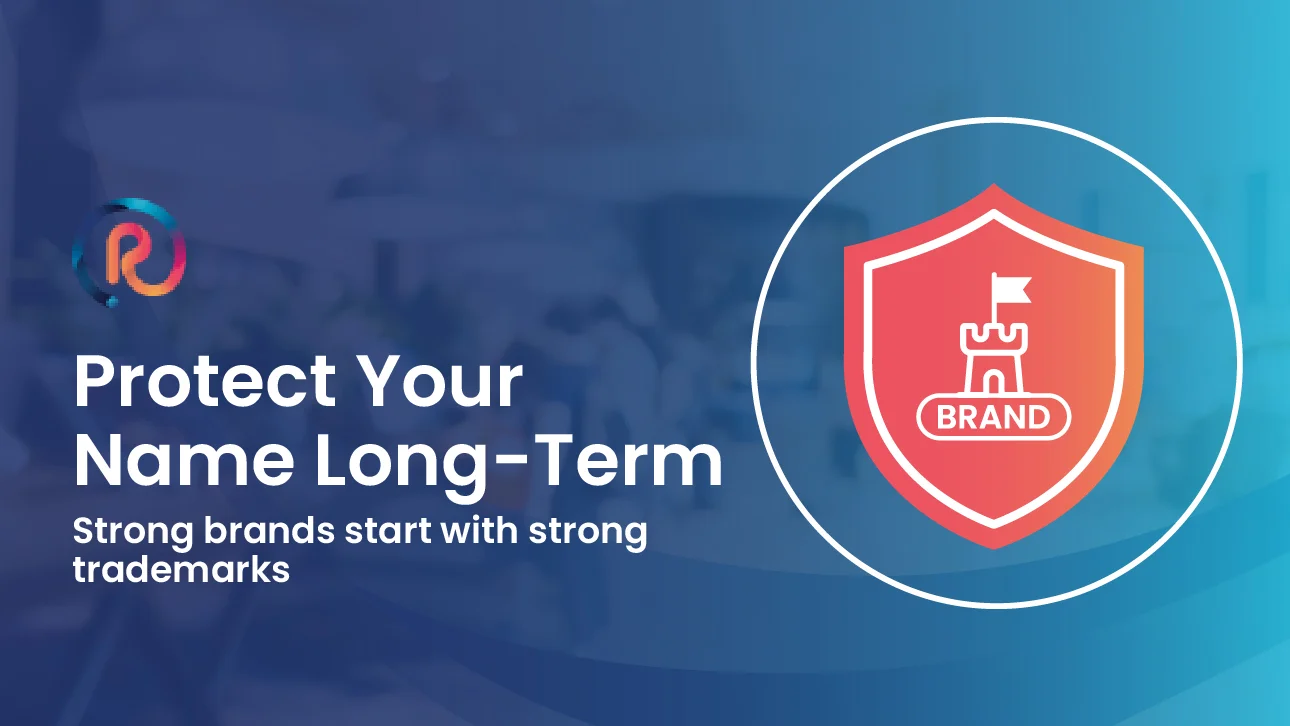 Protect your name long-term graphic showing a shield icon representing brand trademark protection
